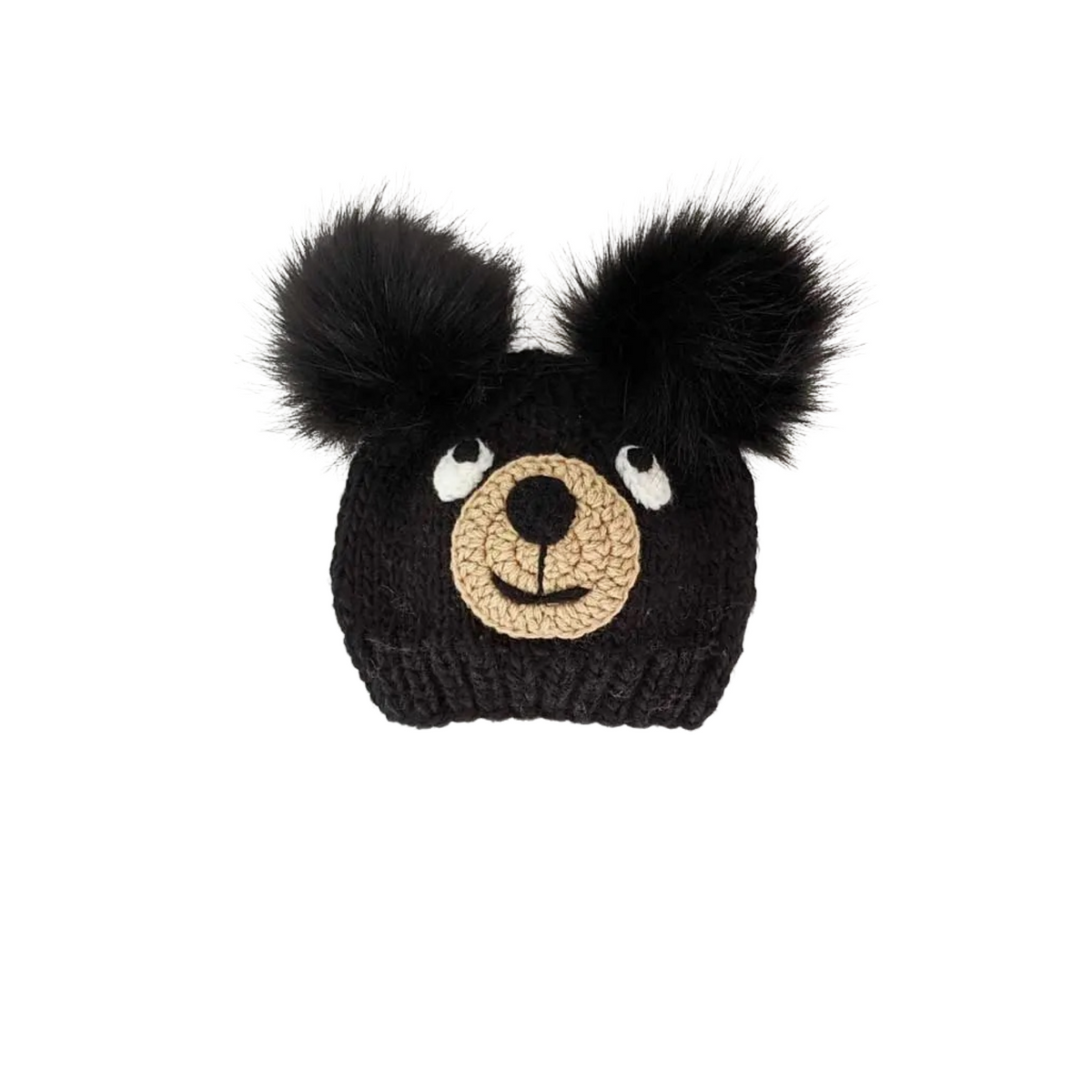 Black Bear Knit Beanie Hat