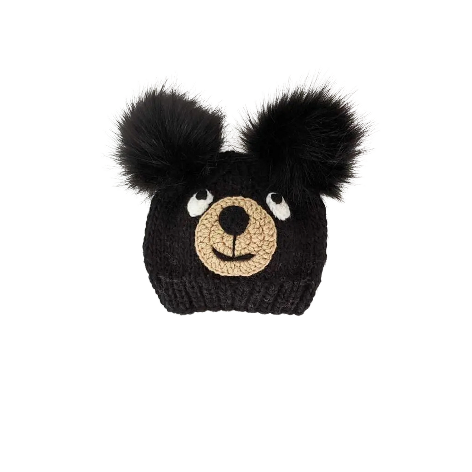 Black Bear Knit Beanie Hat
