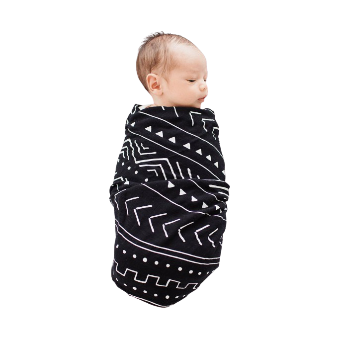 Black Mudcloth Swaddle