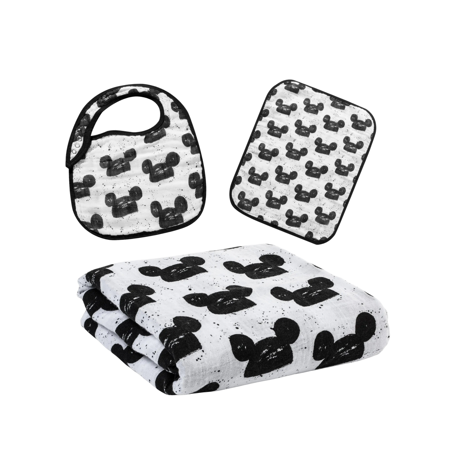 Black & White Reversible Organic Burp Cloths