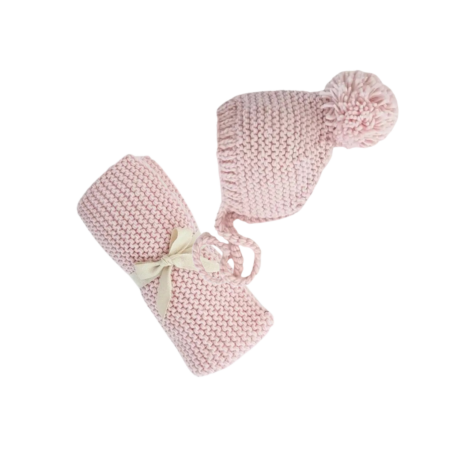 Blush Garter Stitch Bonnet