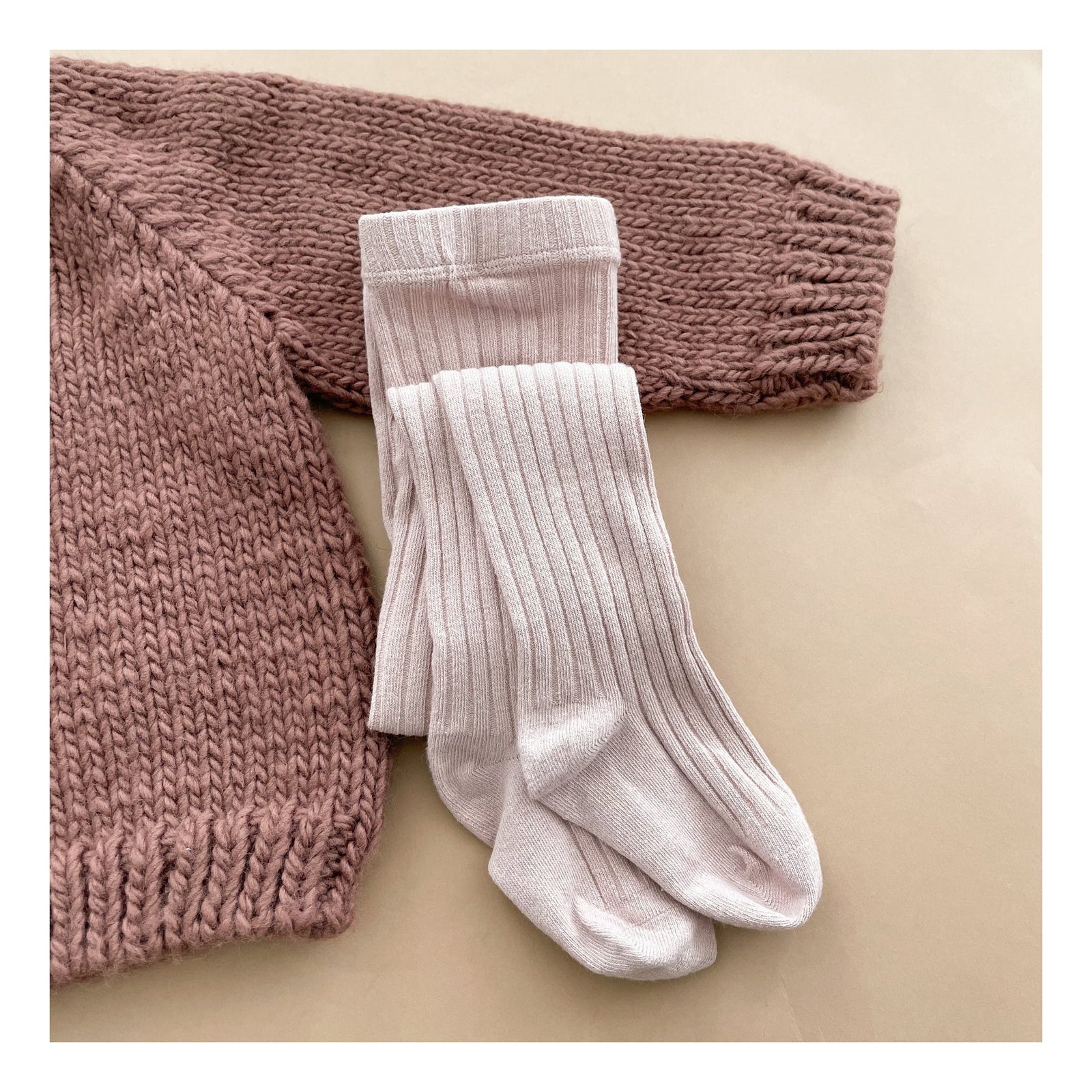 Blush Ribbed Cotton Tight