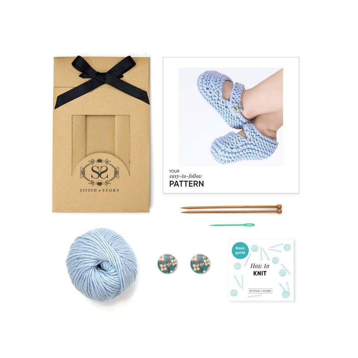 Bonny Bootie Knitting Kit-Dove Grey