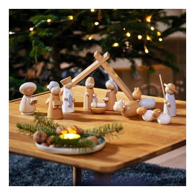 Natural Wood Nativity Set