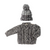 Grey Tweed Pom Beanie Hat