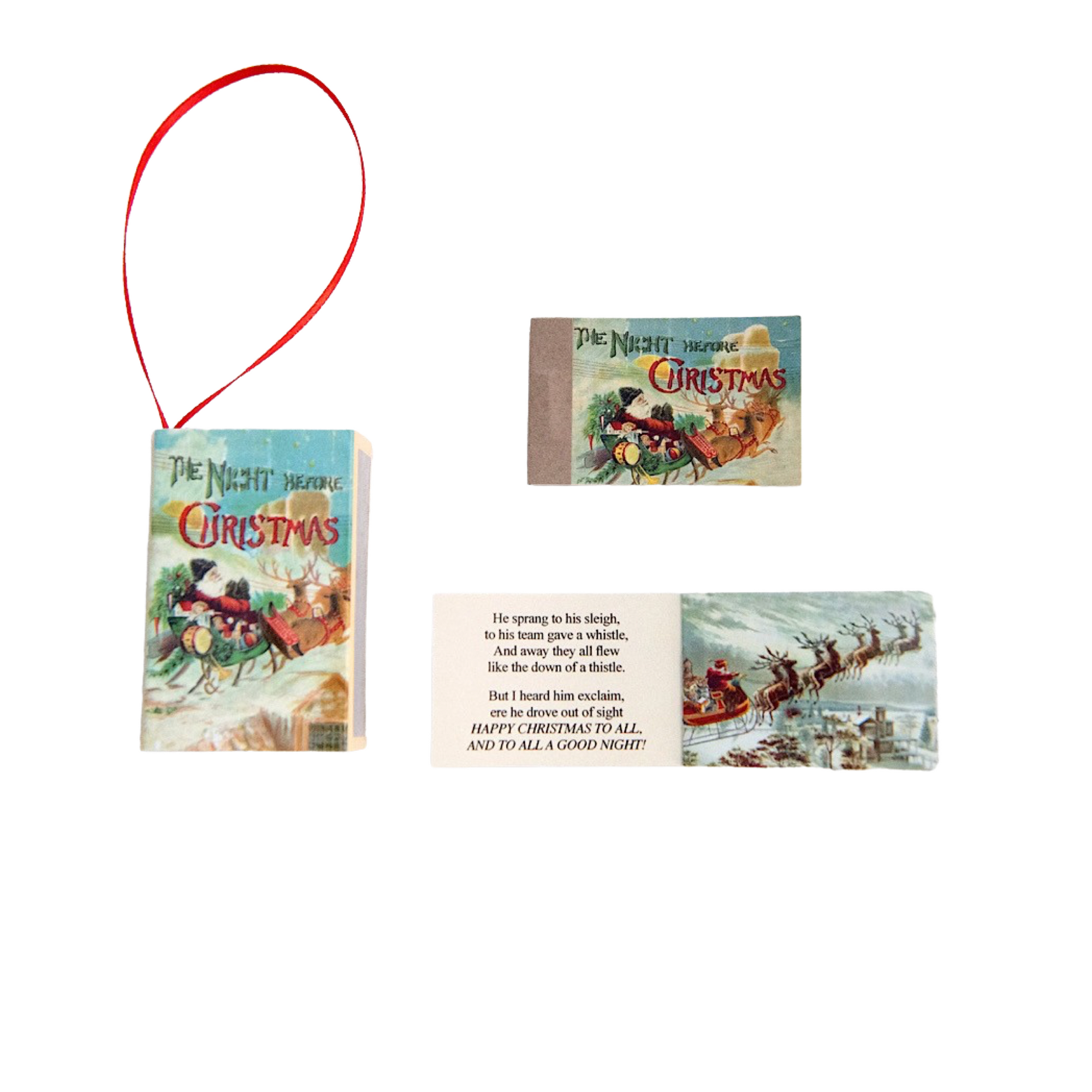 Mini Matchbox Christmas Ornaments With Victorian Poems