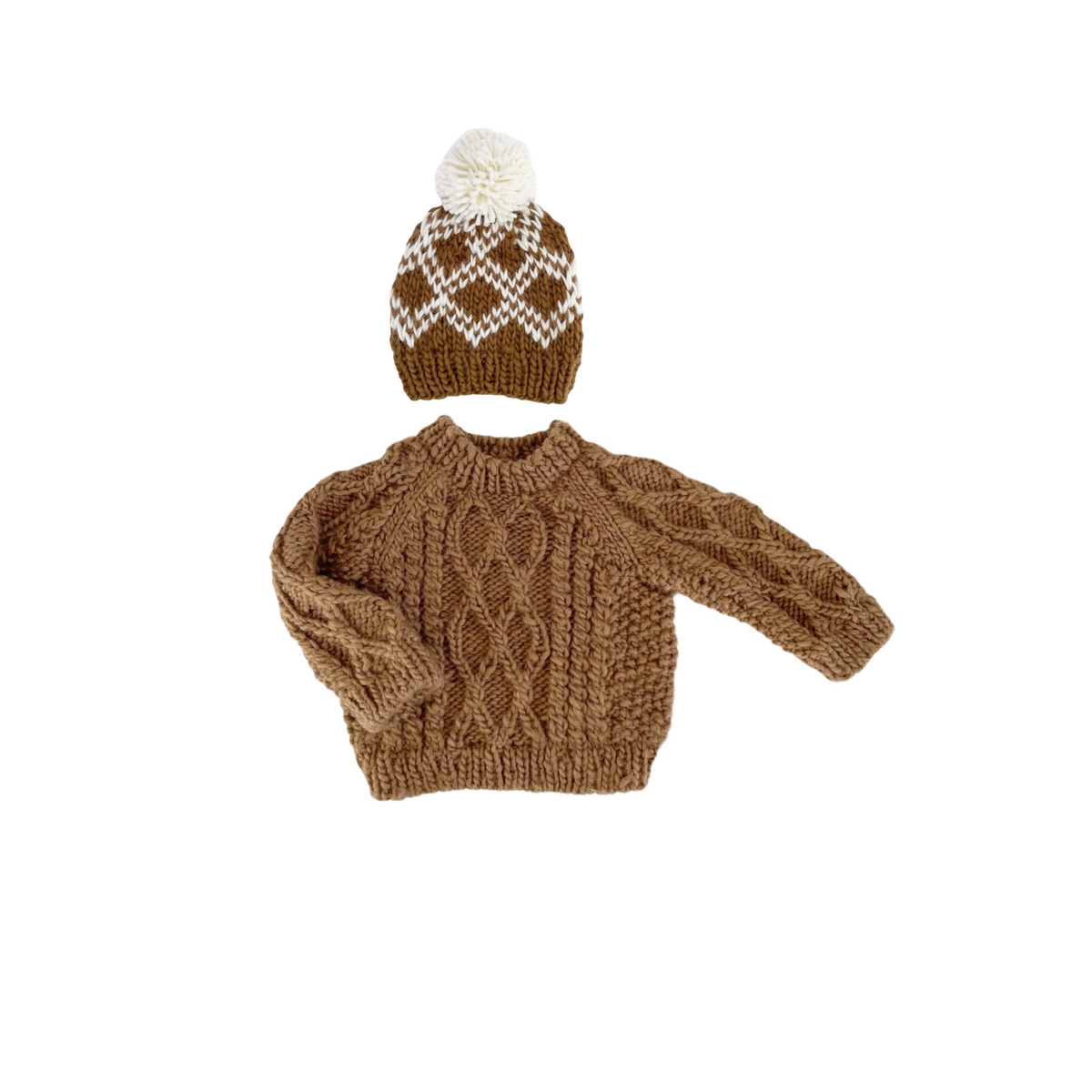 Diamond Faire Isle Hat - Walnut