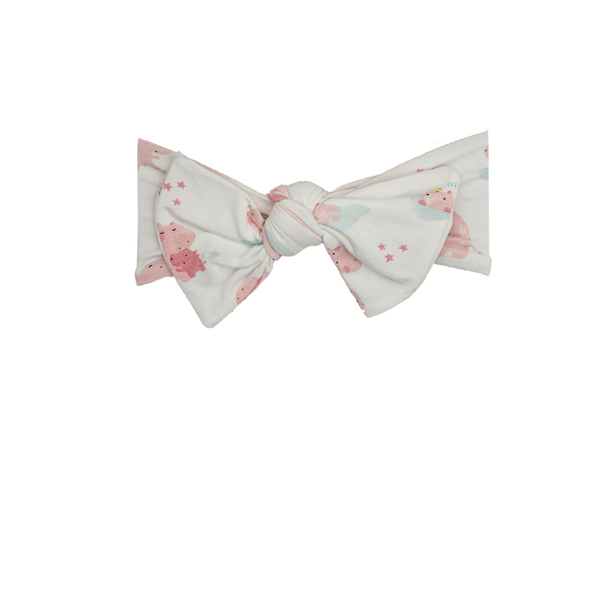 Pink Hippo Bamboo Knotted Headband