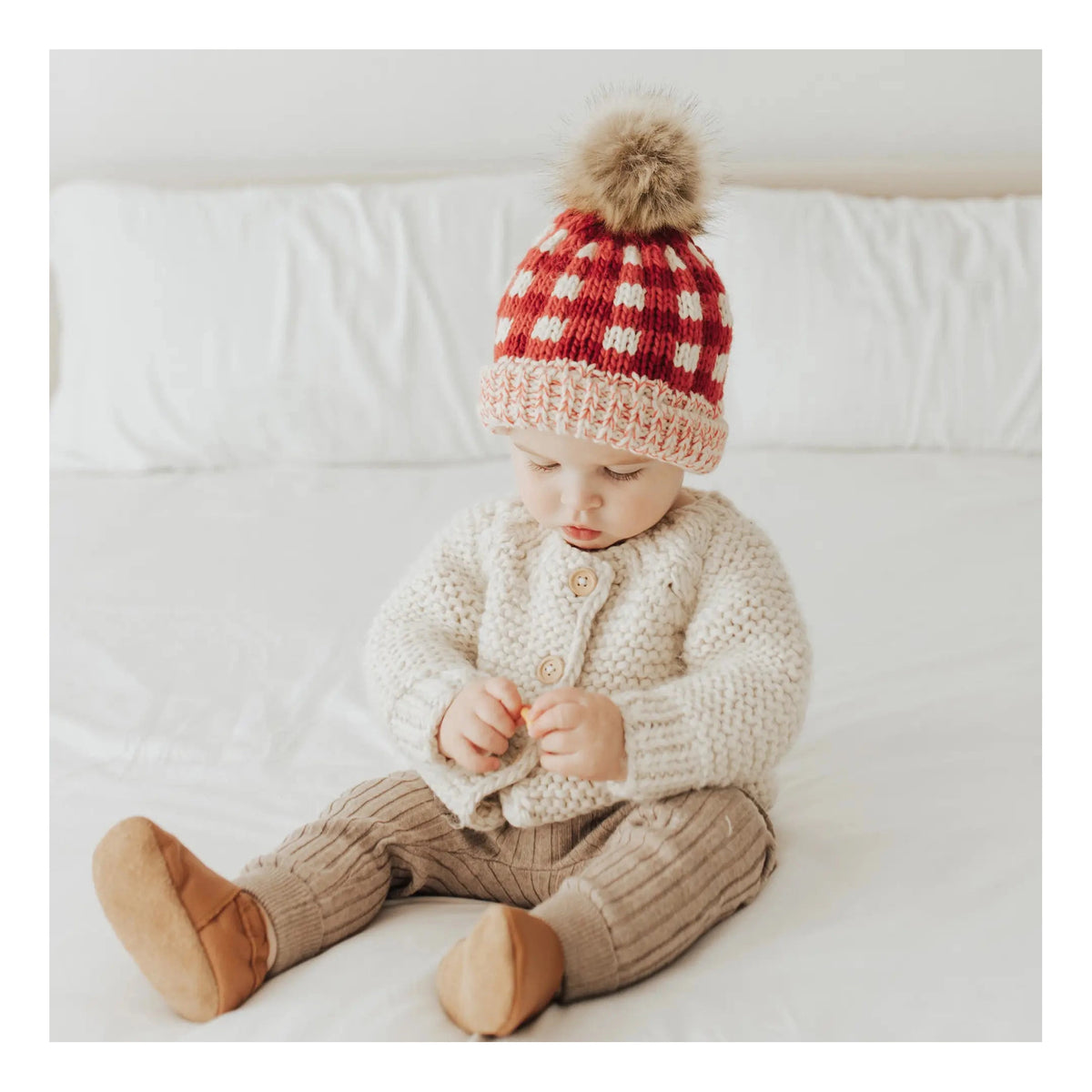 Festive Buffalo Pom Beanie