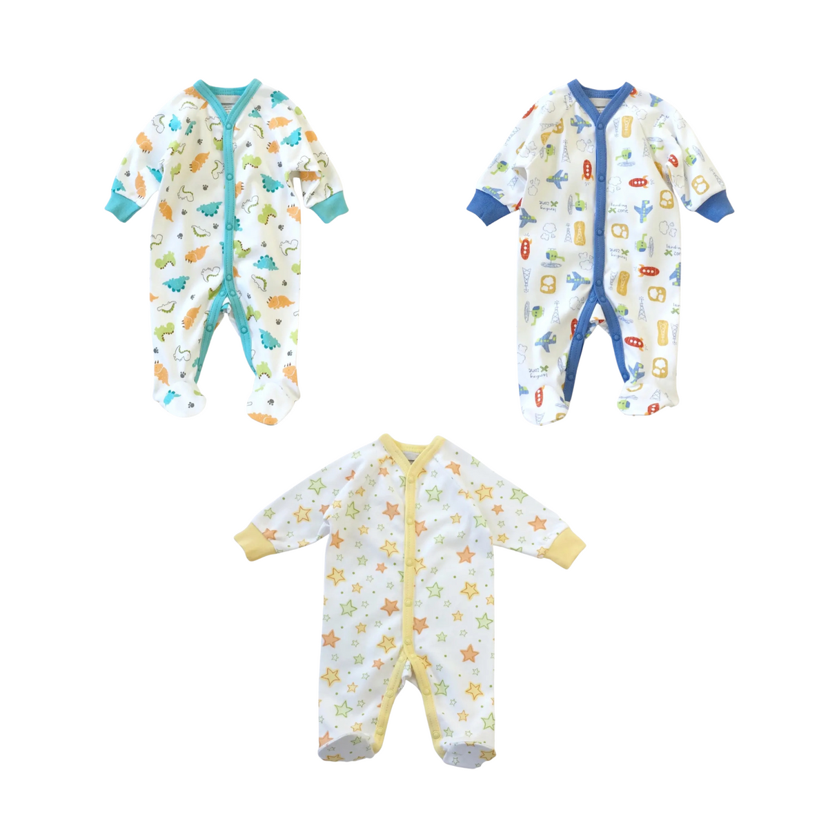 Front Snap Footie Print