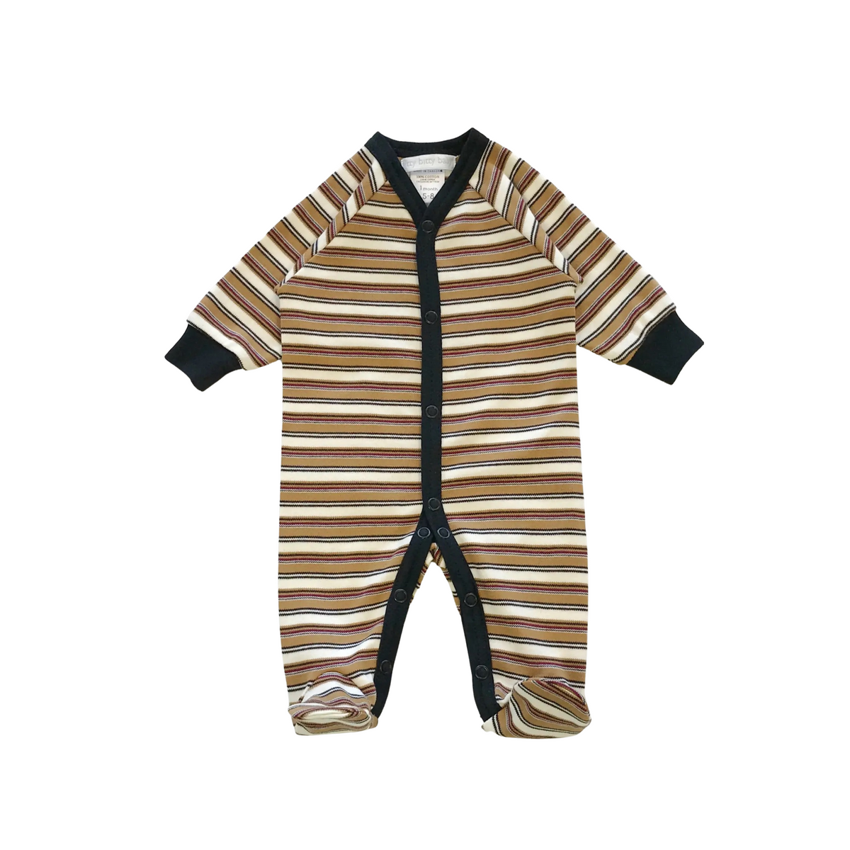 Front Snap Stripe Footie