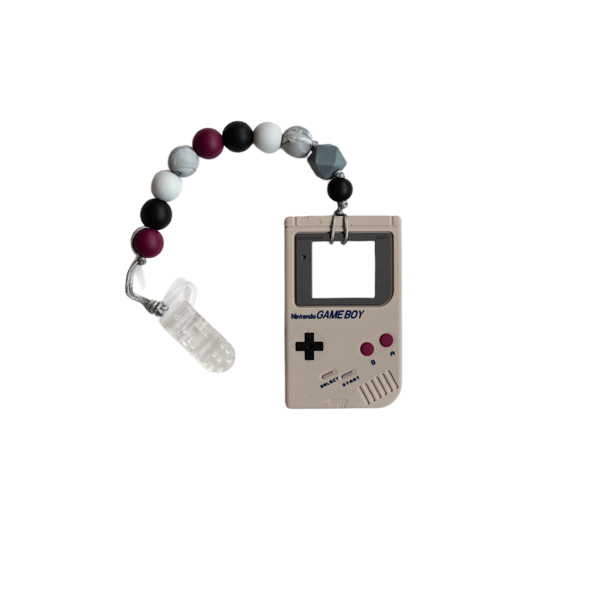 Gameboy Silicone Teether With Clip