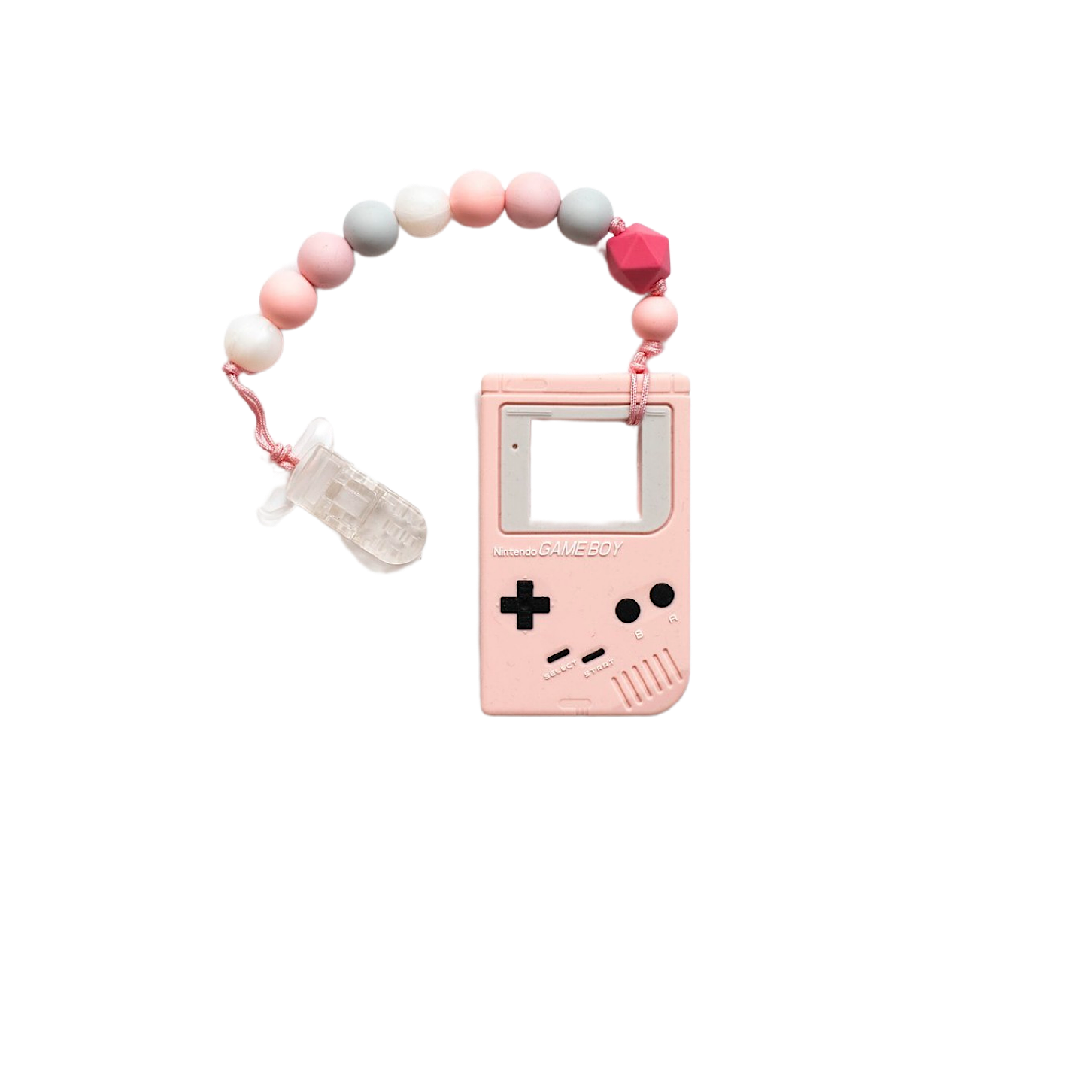 Gameboy Silicone Teether With Clip