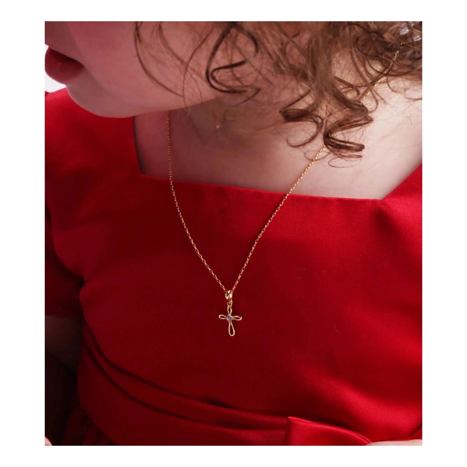 Gold Plated Cross Infinity Necklace