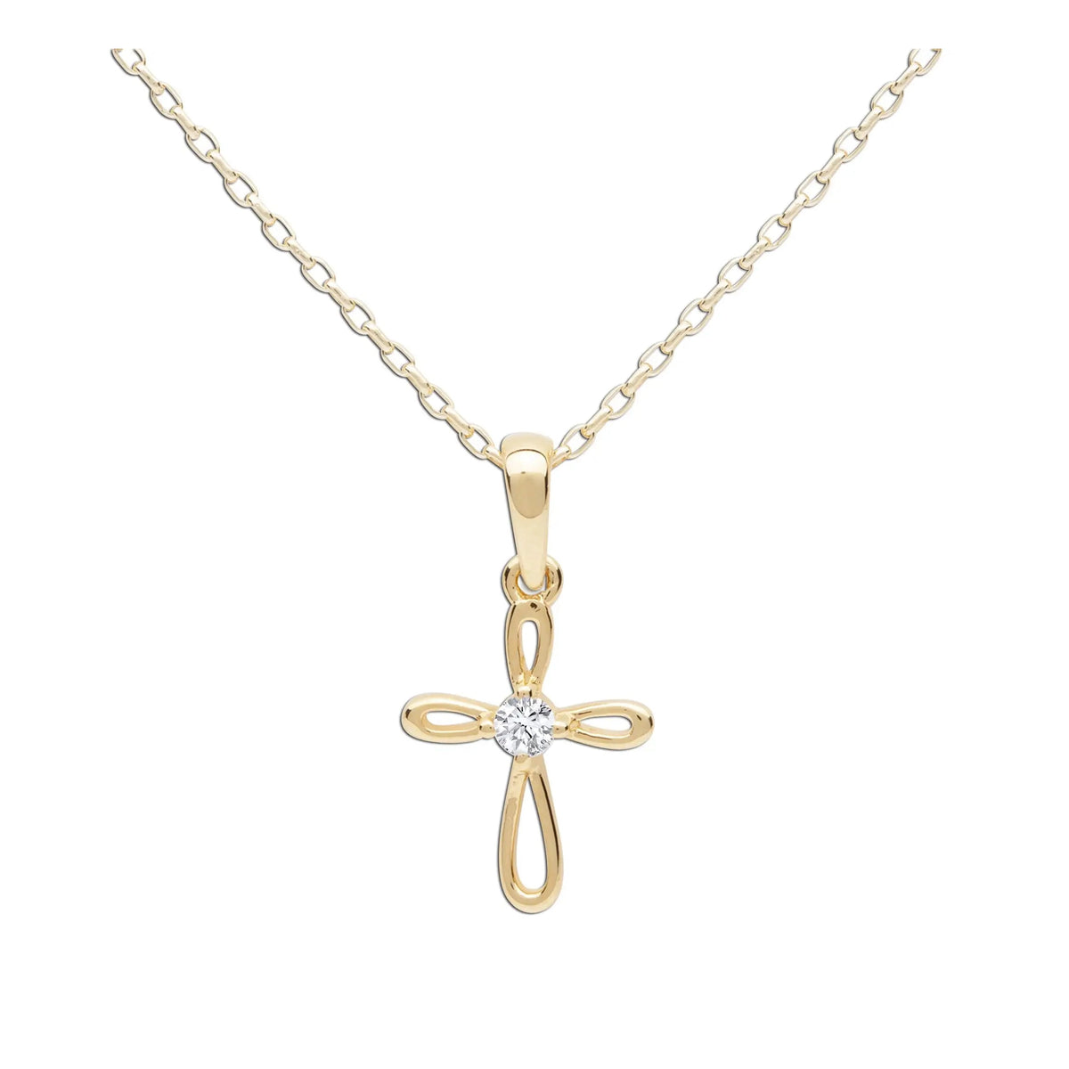 Gold Plated Cross Infinity Necklace