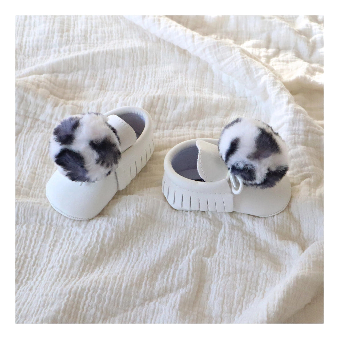 Leopard Print Pom Pom Moccasin Bootie