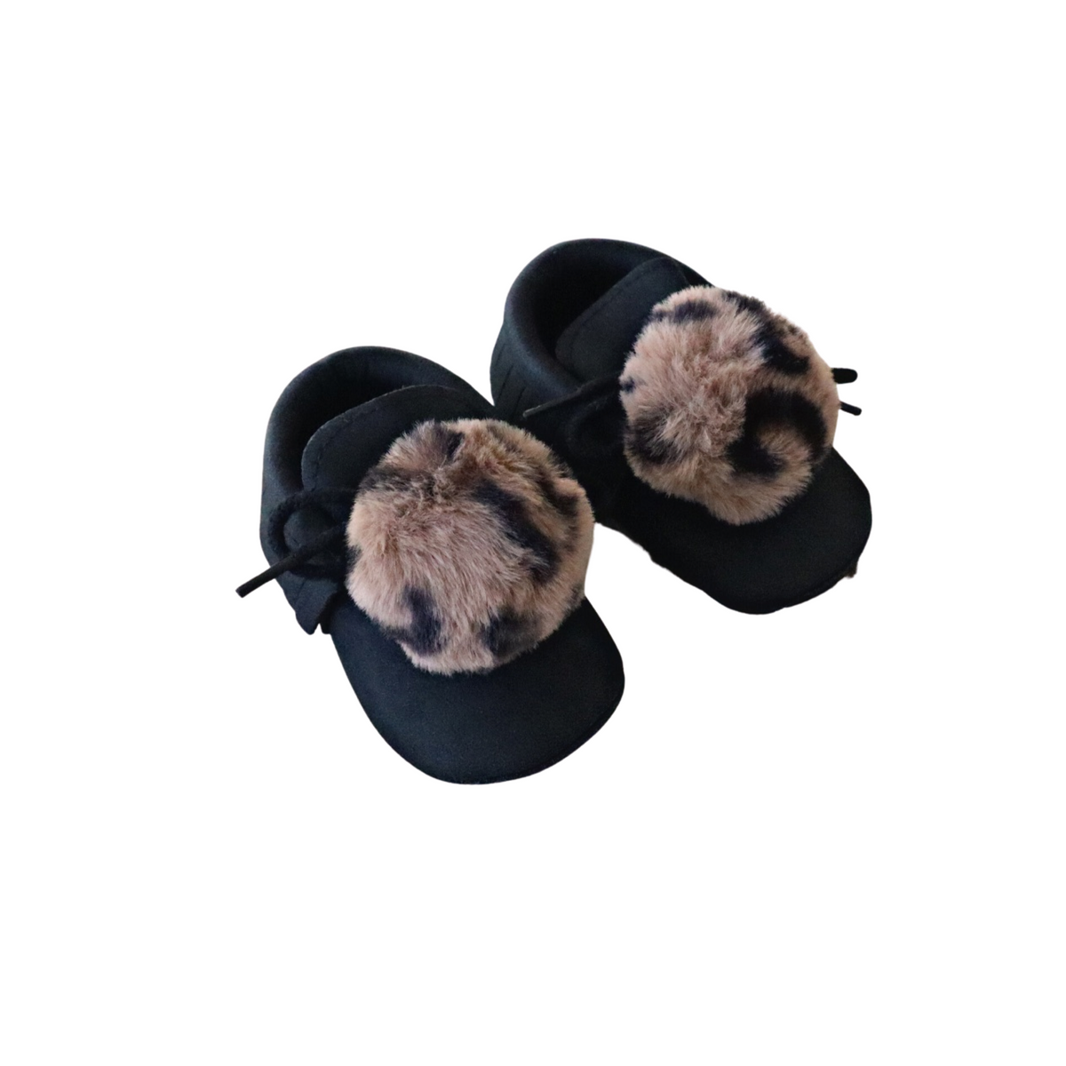 Leopard Print Pom Pom Moccasin Bootie