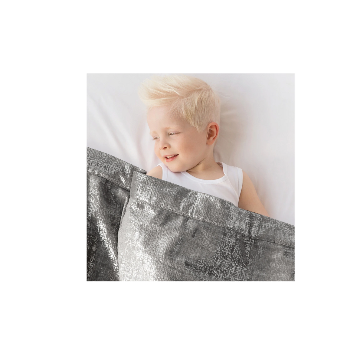 Luxe Luster Chamois Charcoal & Silver Blanket