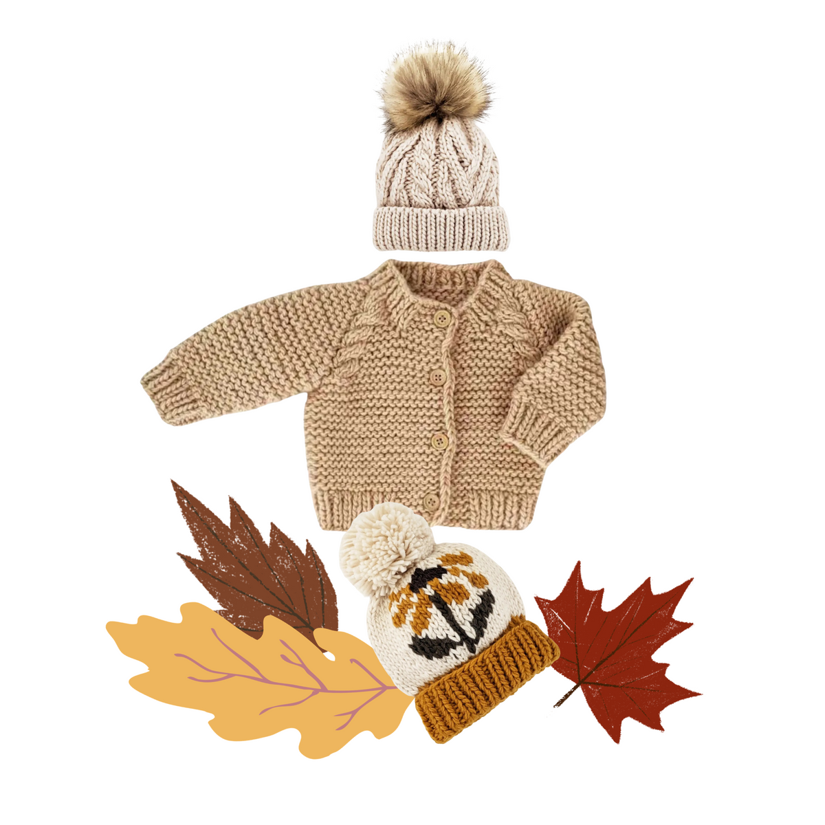 Natural Pom Beanie Hat