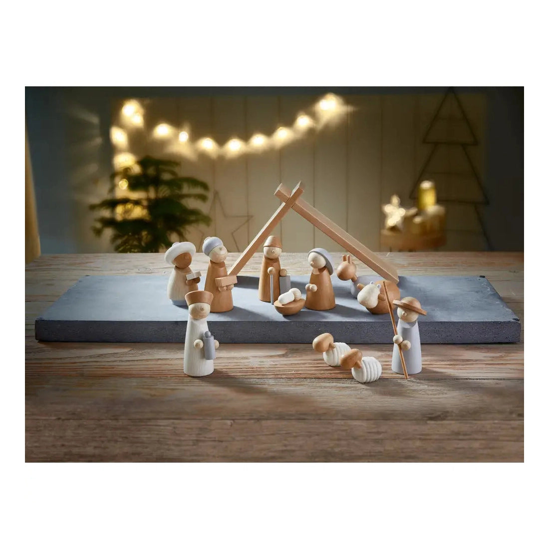 Natural Wood Nativity Set