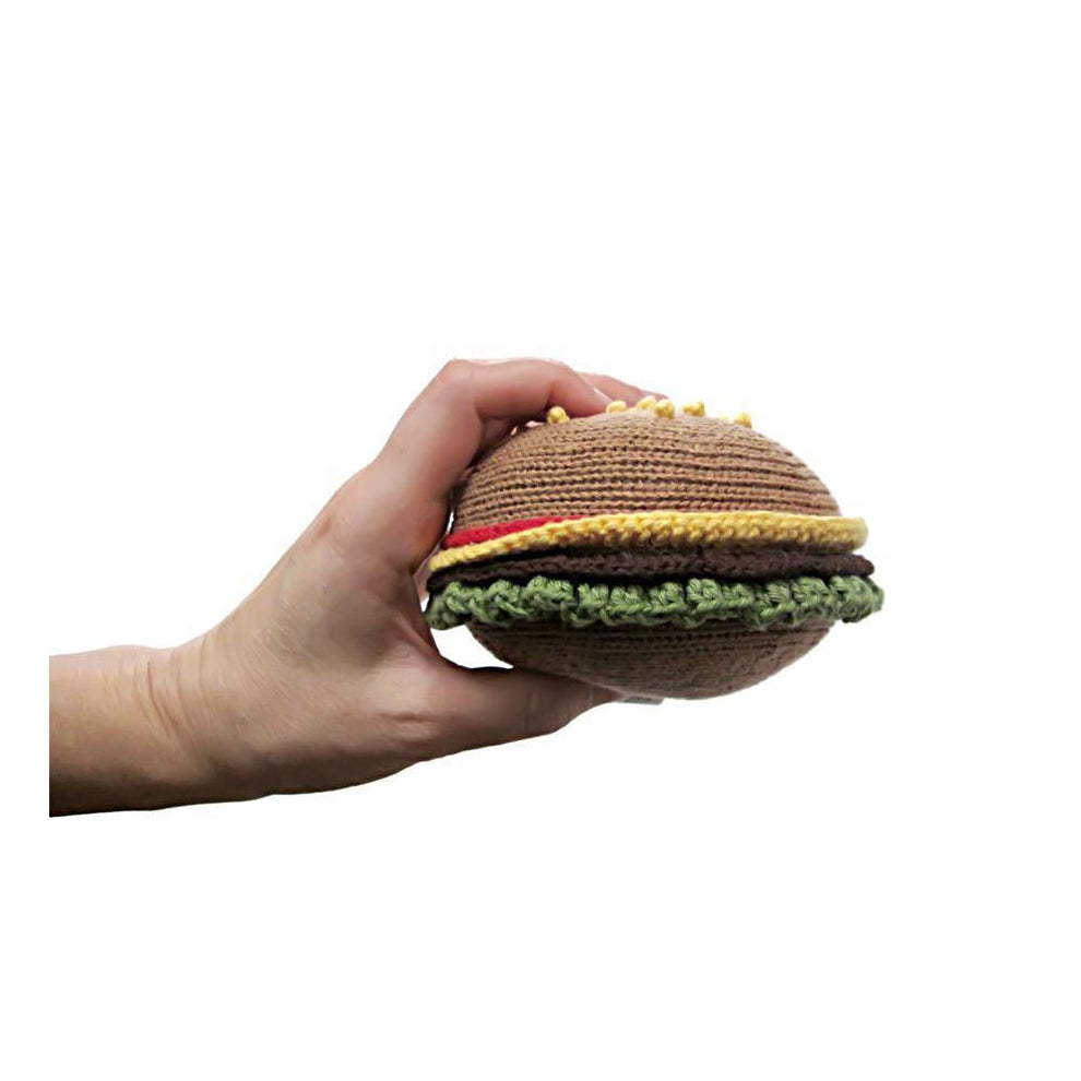 Organic Hamburger Knit Rattle