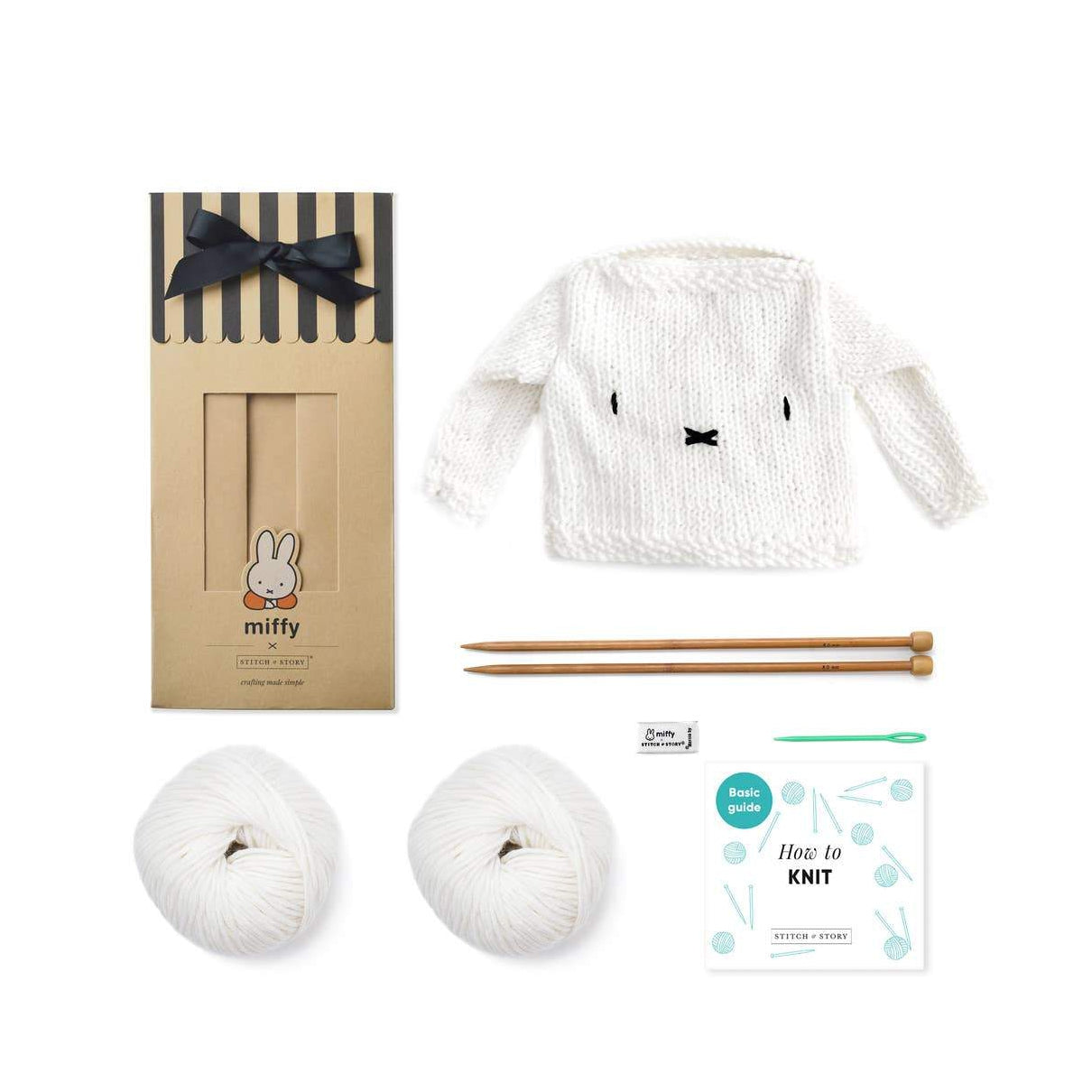 Pebble Grey Miffy Sweater Knitting Kit