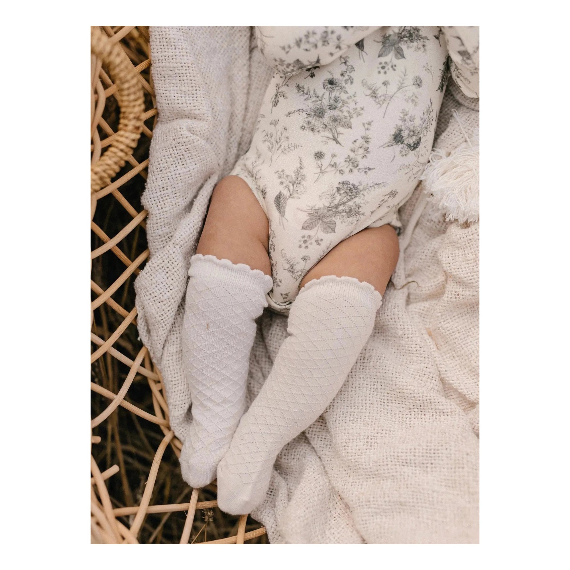 Picnic Knee-High Socks Macaroon