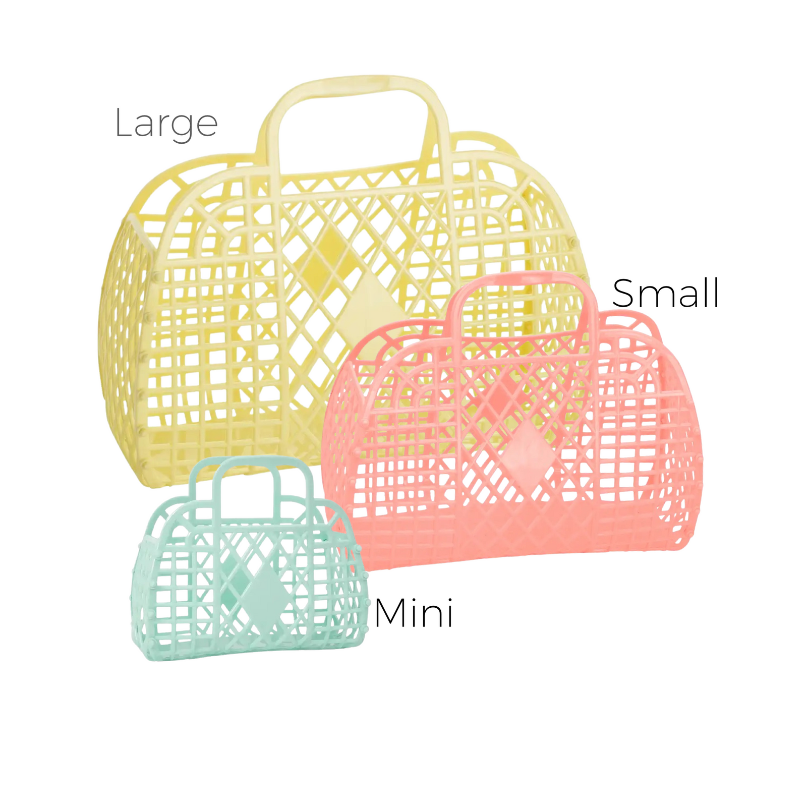 Retro Sun Jellies Mini Basket Bags
