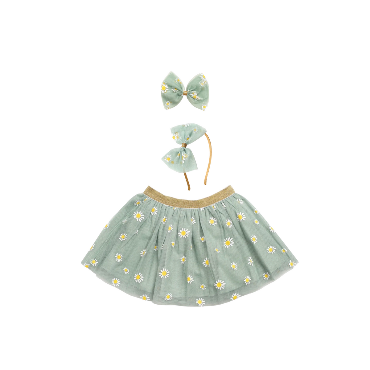 Sage Daisy Bow Headband