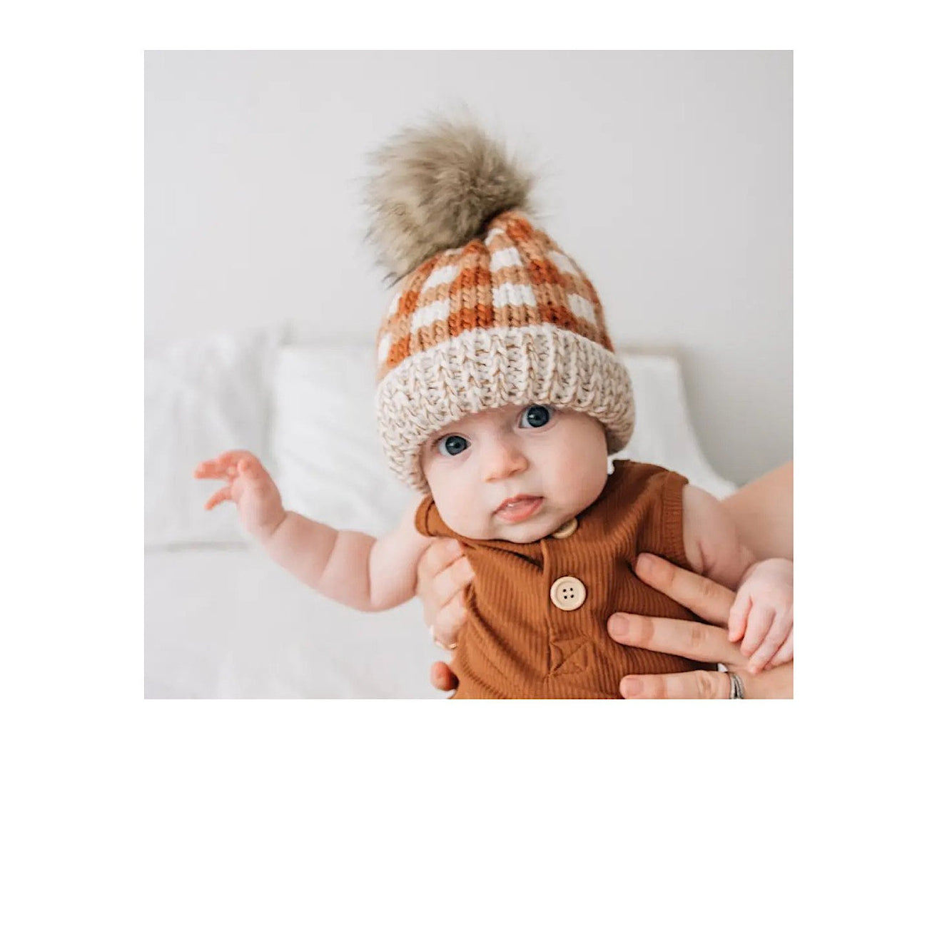 Sienna Buffalo Check Knit Pom Hat