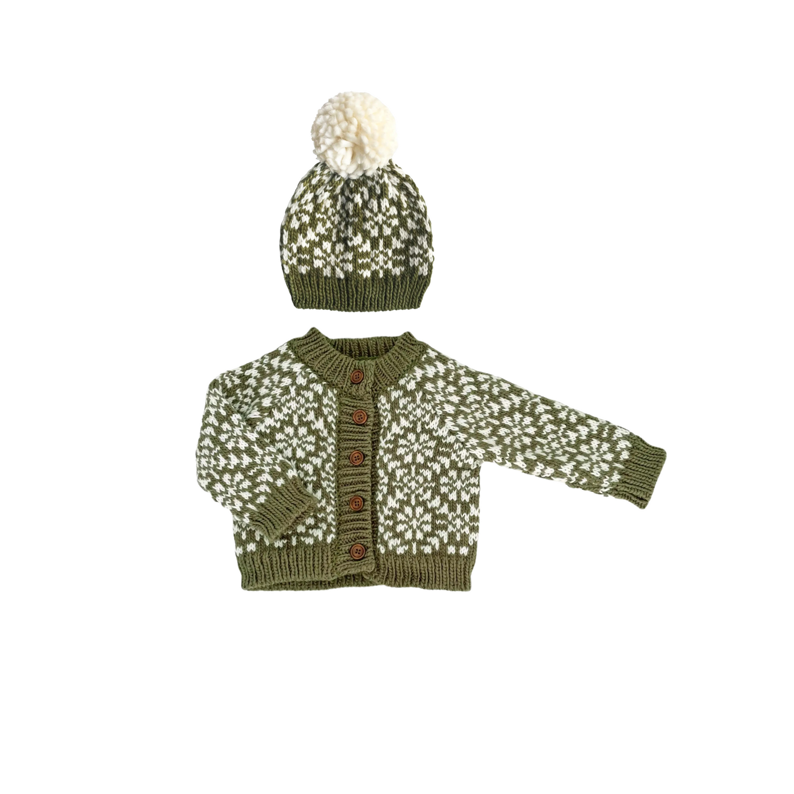 Snowfall Pom Hat - Olive