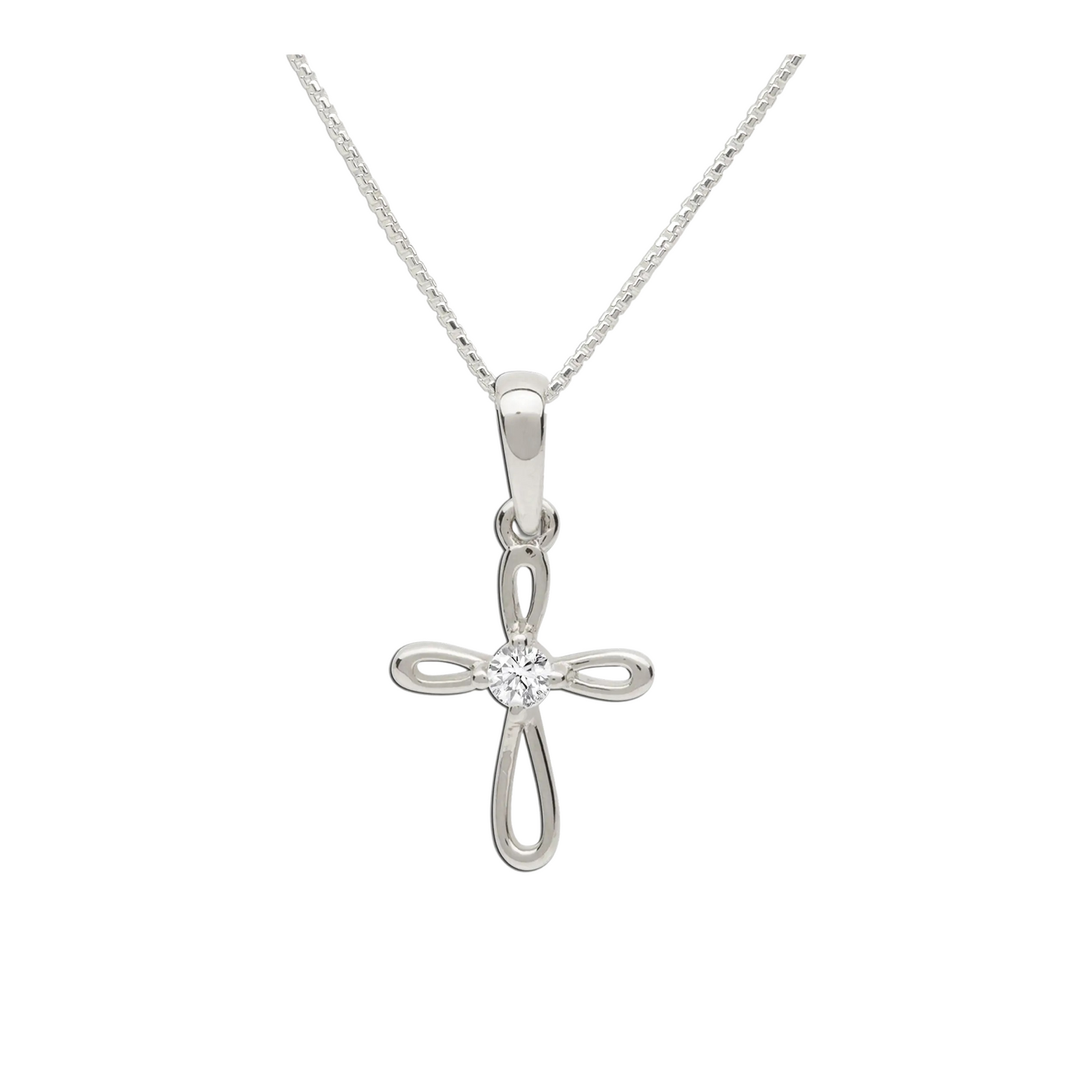 Sterling Silver Cross Infinity Necklace
