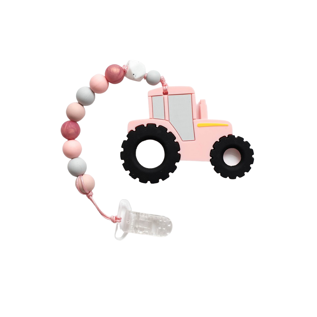 Tractor Silicone Teether With Clip