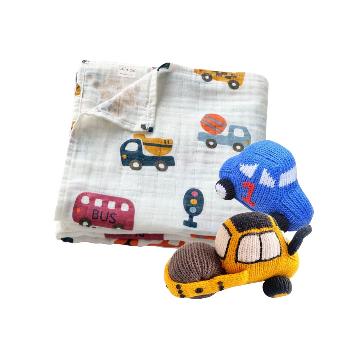 Transport Print Muslin Swaddle