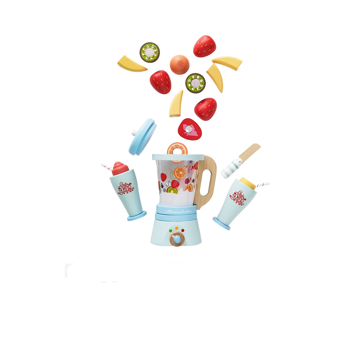 Wooden Fruit & Smoothie Blender Set