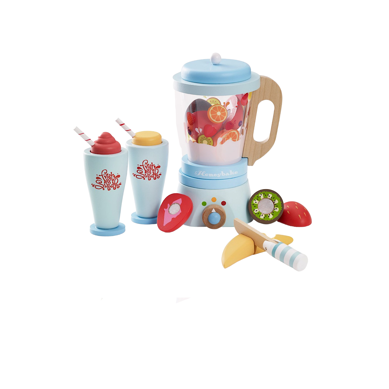 Wooden Fruit & Smoothie Blender Set