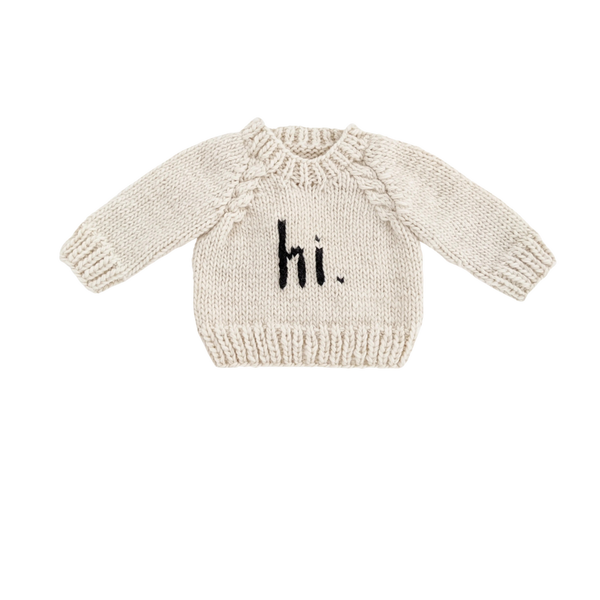 hi. Crew Neck Knit Sweater